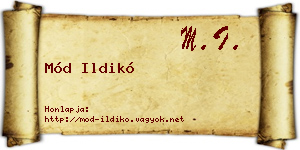 Mód Ildikó névjegykártya