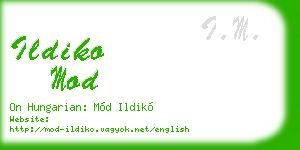 ildiko mod business card